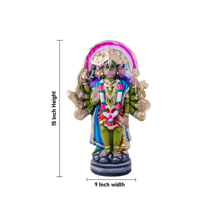 Hanuman Panchmukhi Clay Golu Bommai - 15 x 9 Inches | Giri Golu Doll/ Navaratri Golu Bomma/Gombe/Bommai