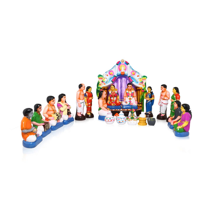 Marriage Paper Mache Golu Bommai Set - 14 Inches | Giri Golu Doll/ Navaratri Golu Bomma/Gombe/Bommai