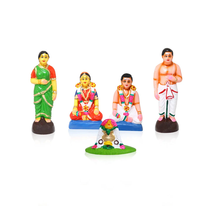 Marriage Paper Mache Golu Bommai Set - 14 Inches | Giri Golu Doll/ Navaratri Golu Bomma/Gombe/Bommai