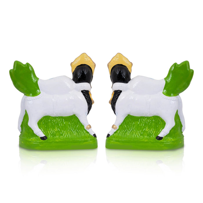 Kamadhenu Idol Clay Golu Bommai Pair - 9 X 8 Inches | Navaratri Golu Gombe/ Giri Golu Doll/ Navratri Decor