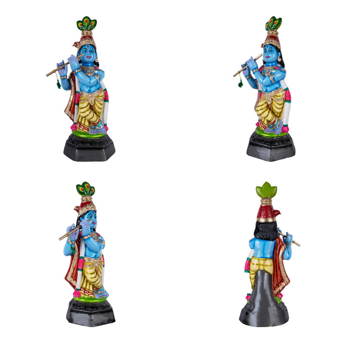 Radha Krishna Murti Paper Mache Golu Bommai Pair - 19 x 6 Inches | Giri Golu Doll/ Navaratri Golu Bommai/ Gombe