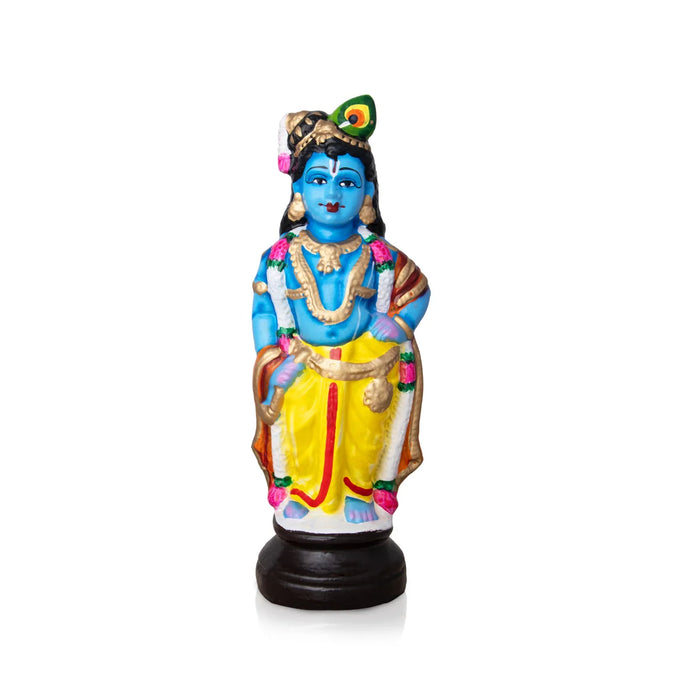 Krishna Standing Clay Golu Bommai - 11 x 4 Inches | Giri Golu Doll/ Navaratri Golu Bomma/Gombe/Bommai