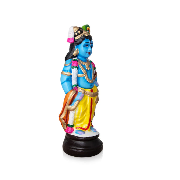 Krishna Standing Clay Golu Bommai - 11 x 4 Inches | Giri Golu Doll/ Navaratri Golu Bomma/Gombe/Bommai