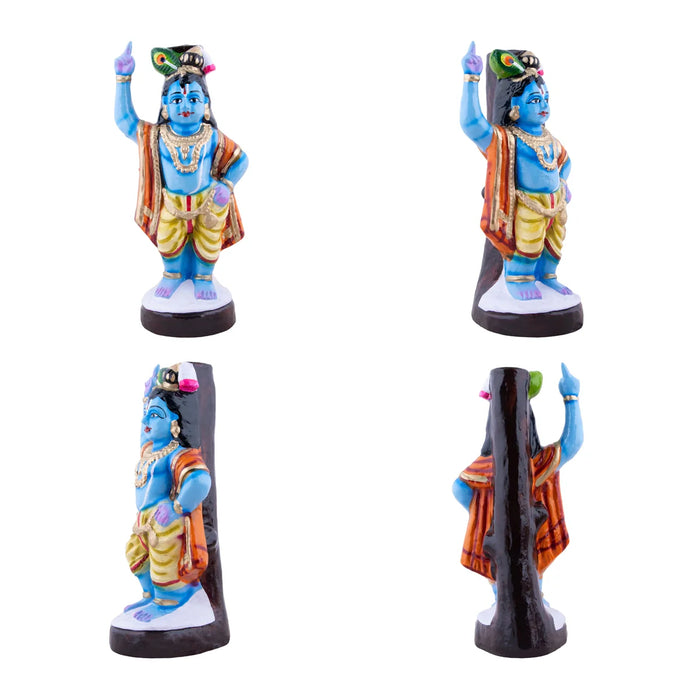 Krishna Govardhana Giri Clay Golu Bommai Set - 17 x 5 Inches | Giri Golu Doll/Navaratri Golu Bomma/Gombe