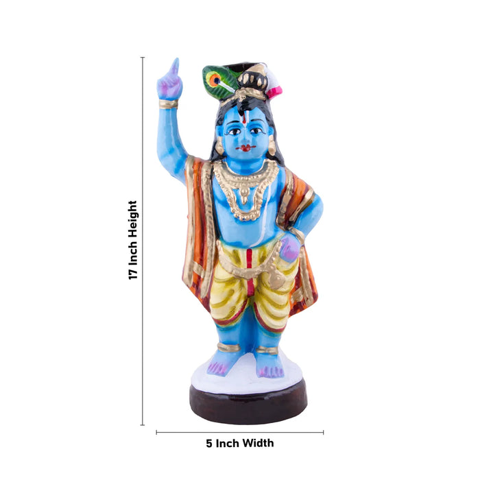 Krishna Govardhana Giri Clay Golu Bommai Set - 17 x 5 Inches | Giri Golu Doll/Navaratri Golu Bomma/Gombe