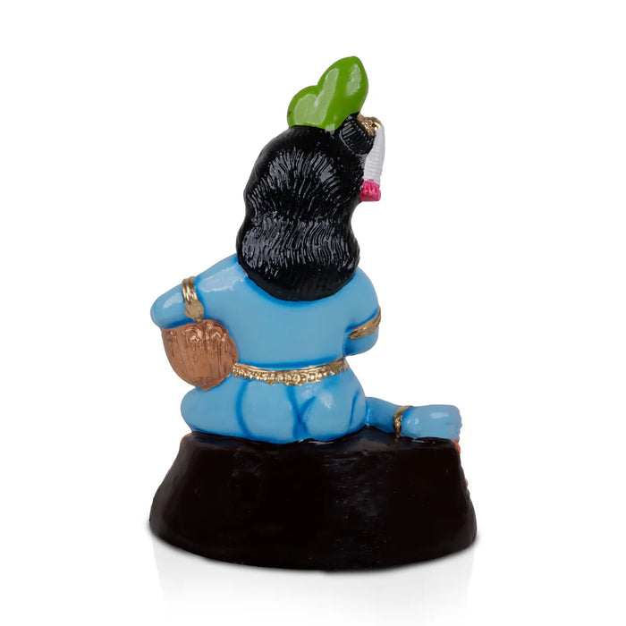 Butter Krishna Idol Paper Mache Golu Bommai - 13 x 9 Inches | Giri Golu Doll/Navaratri Golu Bomma/Gombe/Bommai