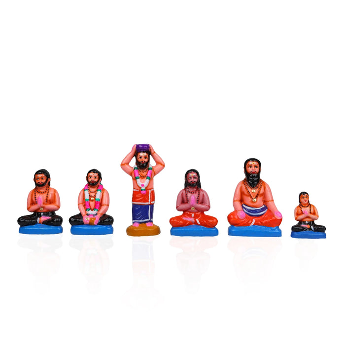 Ayyappan Irumudi Kattu Clay Golu Bommai Set - 7 x 3.5 Inches | Giri Golu Doll/ Navaratri Golu Bomma/Gombe