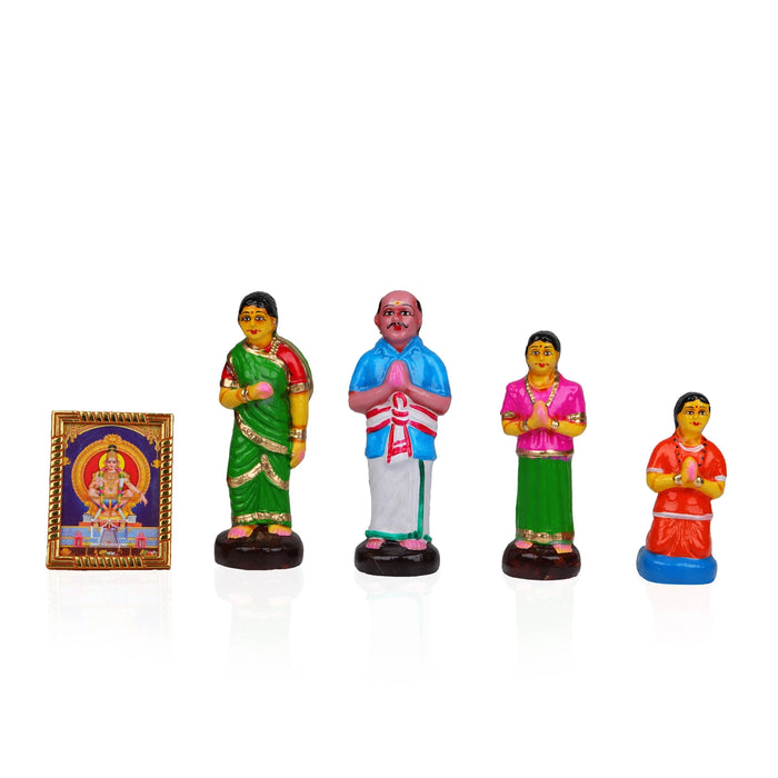 Ayyappan Irumudi Kattu Clay Golu Bommai Set - 7 x 3.5 Inches | Giri Golu Doll/ Navaratri Golu Bomma/Gombe