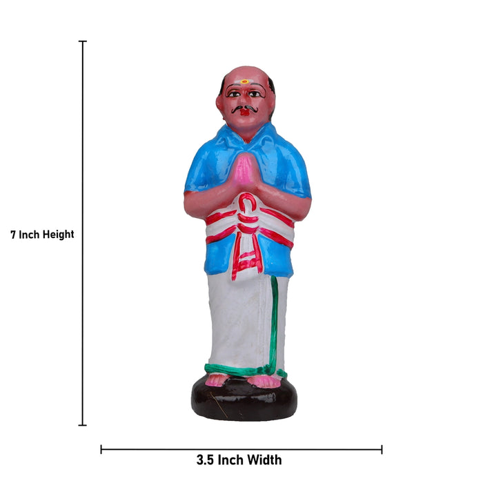 Ayyappan Irumudi Kattu Clay Golu Bommai Set - 7 x 3.5 Inches | Giri Golu Doll/ Navaratri Golu Bomma/Gombe