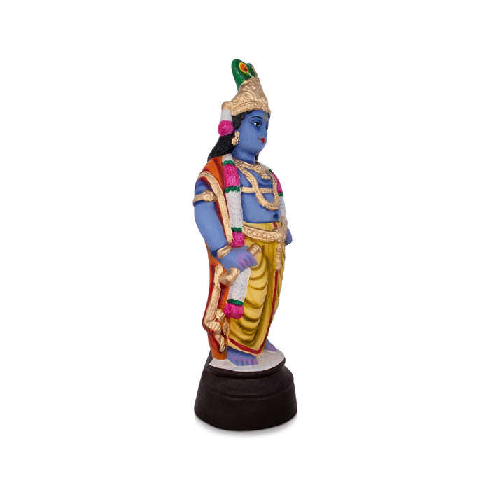 Vithoba Krishna Clay Golu Bommai - 18 x 7 Inches | Giri Golu Bomma/ Navaratri Kolu Doll/ Dasara Doll