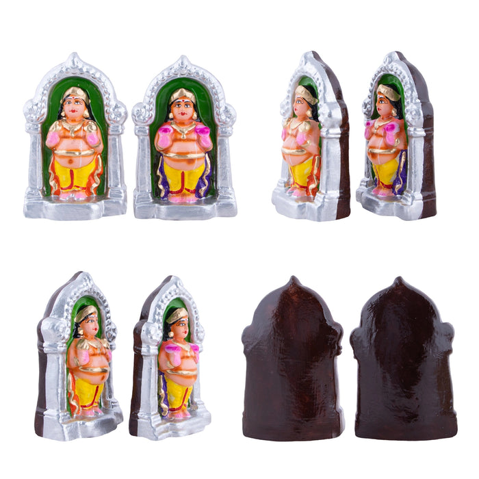 Lakshmi Kubera Clay Golu Bommai Set - 11 x 8 Inches | Giri Golu Doll/ Navaratri Golu Bomma/Gombe/Bommai