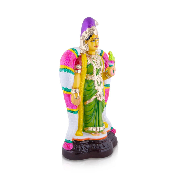 Andal Standing Clay Golu Bommai - 17 x 8 Inches | Giri Golu Doll/ Navaratri Golu Bomma/Gombe/Bommai