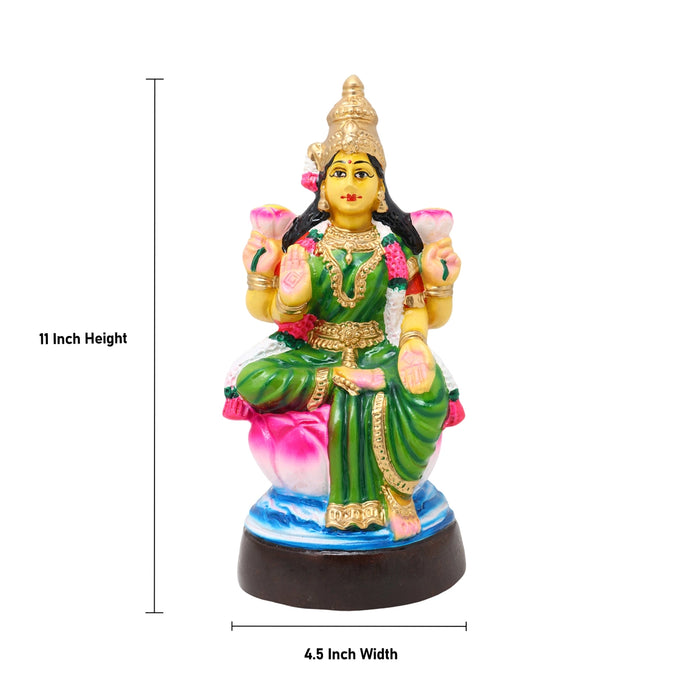 Lakshmi Idol Paper Mache Golu Bommai - 11 X 5 Inches | Navaratri Golu Gombe/ Giri Golu Doll/ Navratri Decor