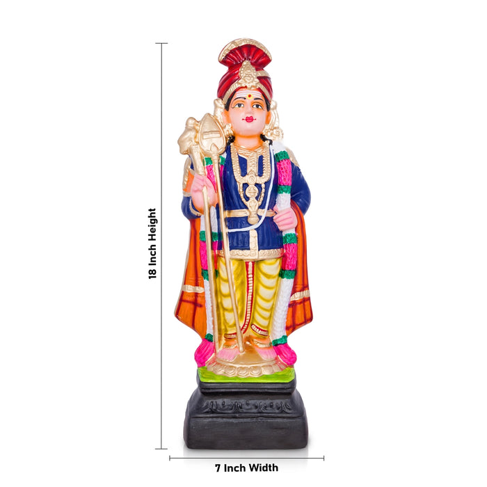 Raja Alankaram Murugan Paper Mache Golu Bommai - 18 x 7 Inches | Giri Golu Doll/ Navaratri Golu Bomma/Gombe/Bommai