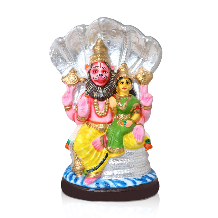 Lakshmi Narasimha Swamy Vigraham Clay Golu Bommai- 10 X 6 Inches | Giri Golu Doll/Navaratri Gombe/Navratri Decor