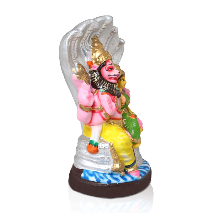 Lakshmi Narasimha Swamy Vigraham Clay Golu Bommai- 10 X 6 Inches | Giri Golu Doll/Navaratri Gombe/Navratri Decor