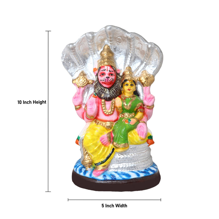 Lakshmi Narasimha Swamy Vigraham Clay Golu Bommai- 10 X 6 Inches | Giri Golu Doll/Navaratri Gombe/Navratri Decor