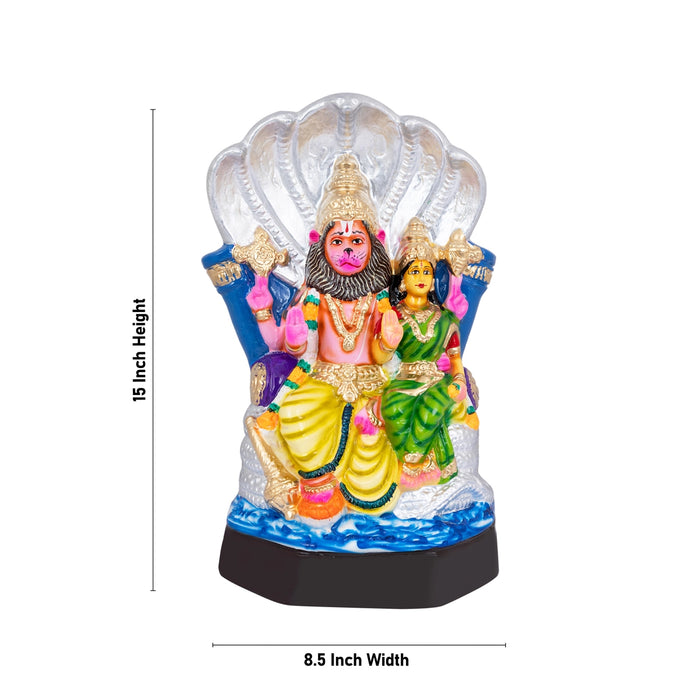 Lakshmi Narasimhar Paper Mache Golu Bommai - 15 x 8.5 Inches | Giri Golu Doll/ Navaratri Golu Bomma/Gombe