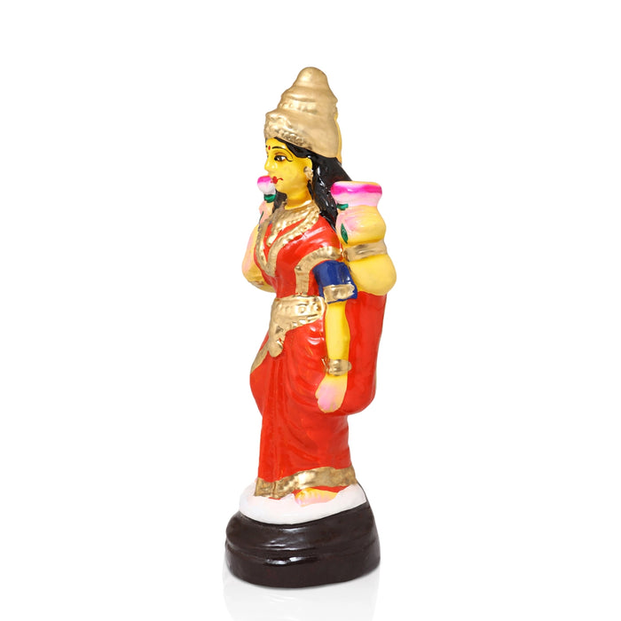 Mahavishnu Lakshmi Clay Golu Bommai Pair - 10 x 4 Inches | Giri Golu Doll/ Navaratri Golu Bomma/Gombe/Bommai