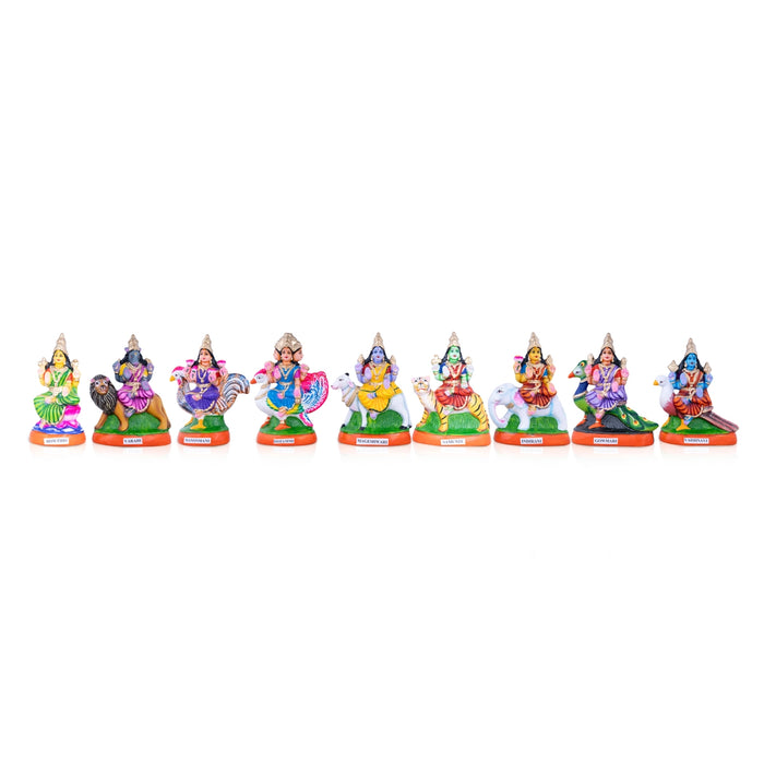 Nava Nayagi Paper Mache Golu Bommai Set - 9 X 6.5 Inches | Giri Golu Doll/ Navaratri Gombe/ Navratri Decor