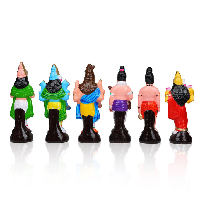 Meenakshi Kalyanam Clay Golu Bommai Set - 9.5 x 4.5 Inches | Giri Golu Doll/ Navaratri Golu Bomma/Gombe/Bommai