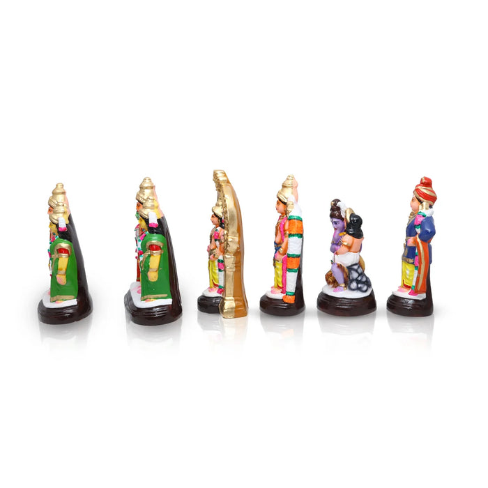 Arupadai Veedu Murugan Clay Golu Bommai Set - 10 x 8 Inches | Giri Golu Doll/ Navaratri Golu Bomma/Gombe/Bommai