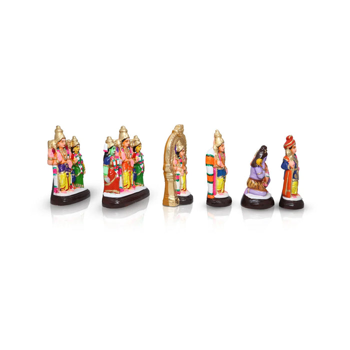 Arupadai Veedu Murugan Clay Golu Bommai Set - 10 x 8 Inches | Giri Golu Doll/ Navaratri Golu Bomma/Gombe/Bommai