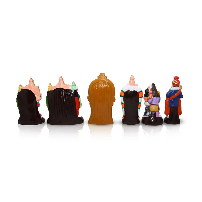 Arupadai Veedu Murugan Clay Golu Bommai Set - 10 x 8 Inches | Giri Golu Doll/ Navaratri Golu Bomma/Gombe/Bommai