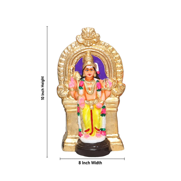 Arupadai Veedu Murugan Clay Golu Bommai Set - 10 x 8 Inches | Giri Golu Doll/ Navaratri Golu Bomma/Gombe/Bommai