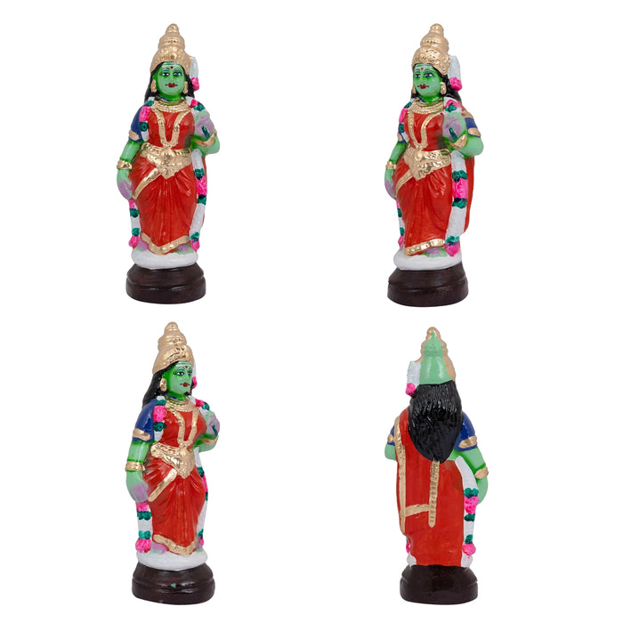 Murugan Valli Deivanai Clay Golu Bommai Set - 10 Inches | Giri Golu Doll/ Navaratri Golu Bomma/Gombe/Bommai