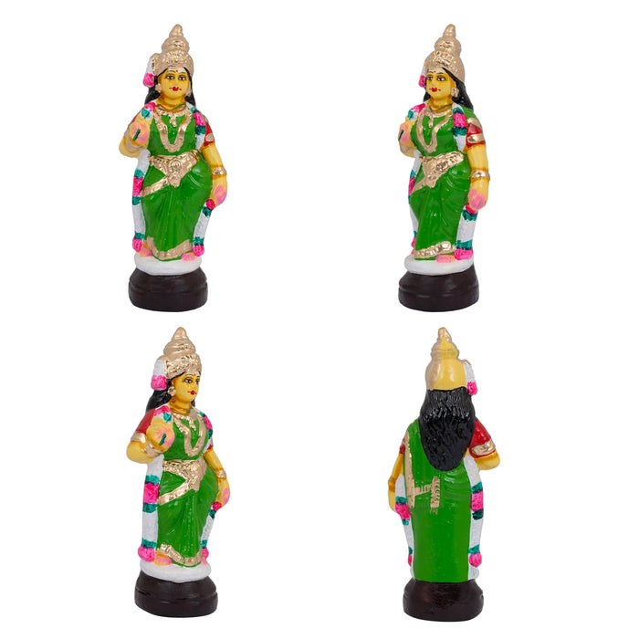 Murugan Valli Deivanai Clay Golu Bommai Set - 10 Inches | Giri Golu Doll/ Navaratri Golu Bomma/Gombe/Bommai
