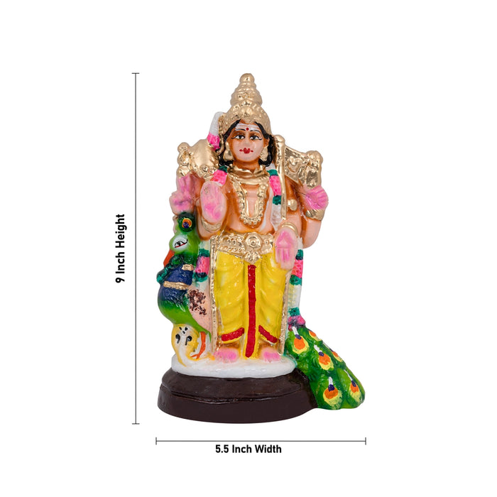 Murugan Valli Deivanai Clay Golu Bommai Set - 10 Inches | Giri Golu Doll/ Navaratri Golu Bomma/Gombe/Bommai