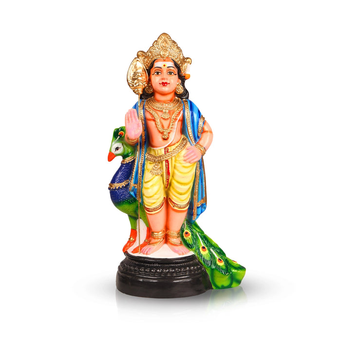 Murugan Statue Paper Mache Golu Bommai - 15 Inches | Navaratri Golu Gombe/ Giri Golu Doll/ Navratri Decoration