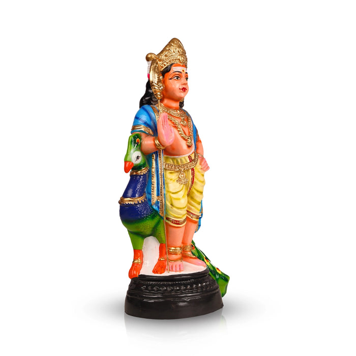 Murugan Statue Paper Mache Golu Bommai - 15 Inches | Navaratri Golu Gombe/ Giri Golu Doll/ Navratri Decoration