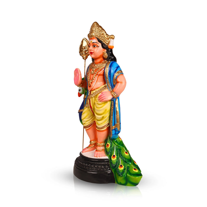 Murugan Statue Paper Mache Golu Bommai - 15 Inches | Navaratri Golu Gombe/ Giri Golu Doll/ Navratri Decoration