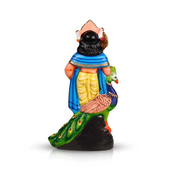Murugan Statue Paper Mache Golu Bommai - 15 Inches | Navaratri Golu Gombe/ Giri Golu Doll/ Navratri Decoration