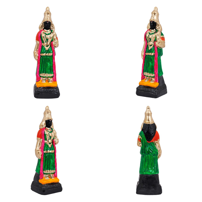 Parthasarathy Perumal Thayar Clay Golu Bommai Pair - 12 X 7 Inches | Navaratri Golu Gombe/ Giri Golu Doll