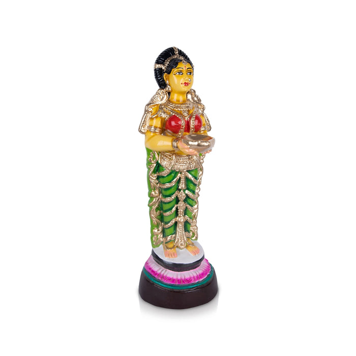 Pavai Vilakku Paper Mache Golu Bommai - 18 x 6 Inches | Giri Golu Doll/ Navaratri Golu Bomma/ Bommai/ Gombe