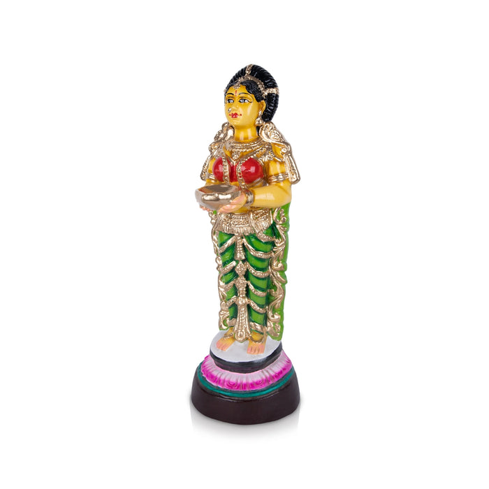 Pavai Vilakku Paper Mache Golu Bommai - 18 x 6 Inches | Giri Golu Doll/ Navaratri Golu Bomma/ Bommai/ Gombe