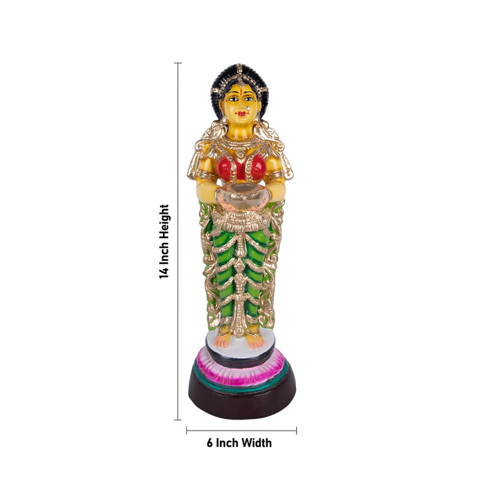 Pavai Vilakku Paper Mache Golu Bommai - 18 x 6 Inches | Giri Golu Doll/ Navaratri Golu Bomma/ Bommai/ Gombe
