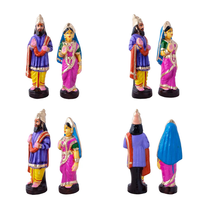 Rama Jananam Clay Golu Bommai Set - 7 x 8.5 Inches | Giri Golu Doll/ Navaratri Golu Bomma/Gombe/Bommai