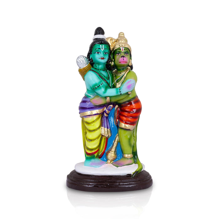 Hanuman And Rama Clay Golu Bommai - 12 X 6.5 Inches | Giri Golu Doll/ Navaratri Gombe/ Navratri Décor