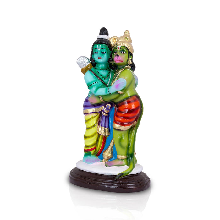 Hanuman And Rama Clay Golu Bommai - 12 X 6.5 Inches | Giri Golu Doll/ Navaratri Gombe/ Navratri Décor