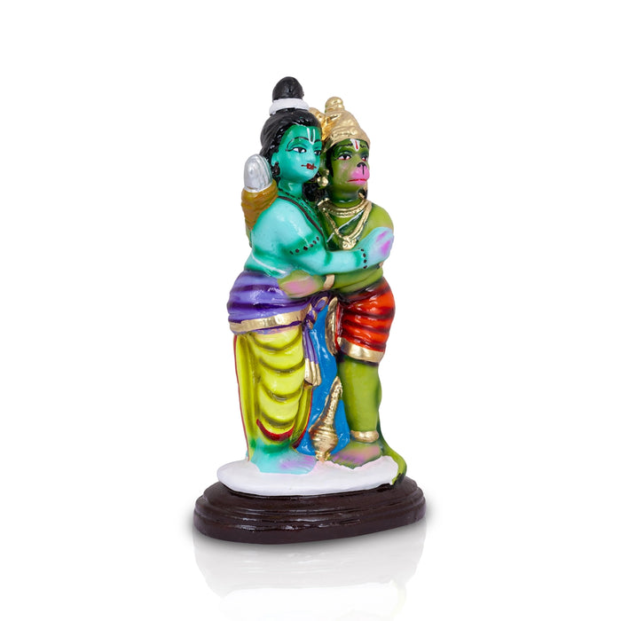 Hanuman And Rama Clay Golu Bommai - 12 X 6.5 Inches | Giri Golu Doll/ Navaratri Gombe/ Navratri Décor