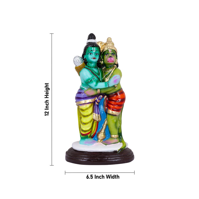 Hanuman And Rama Clay Golu Bommai - 12 X 6.5 Inches | Giri Golu Doll/ Navaratri Gombe/ Navratri Décor