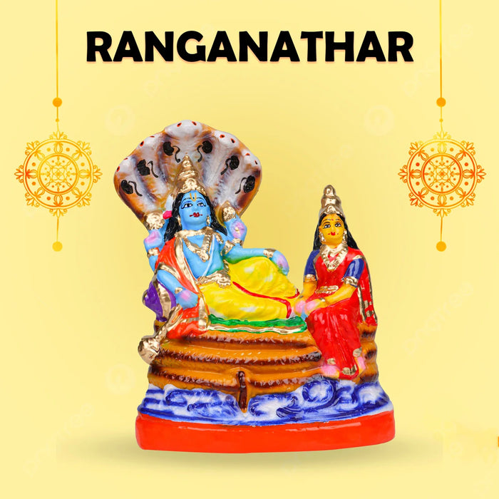 Ranganathar Clay Golu Bommai - 8.5 x 7 Inches | Giri Golu Doll/ Navaratri Golu Bomma/Gombe/Bommai