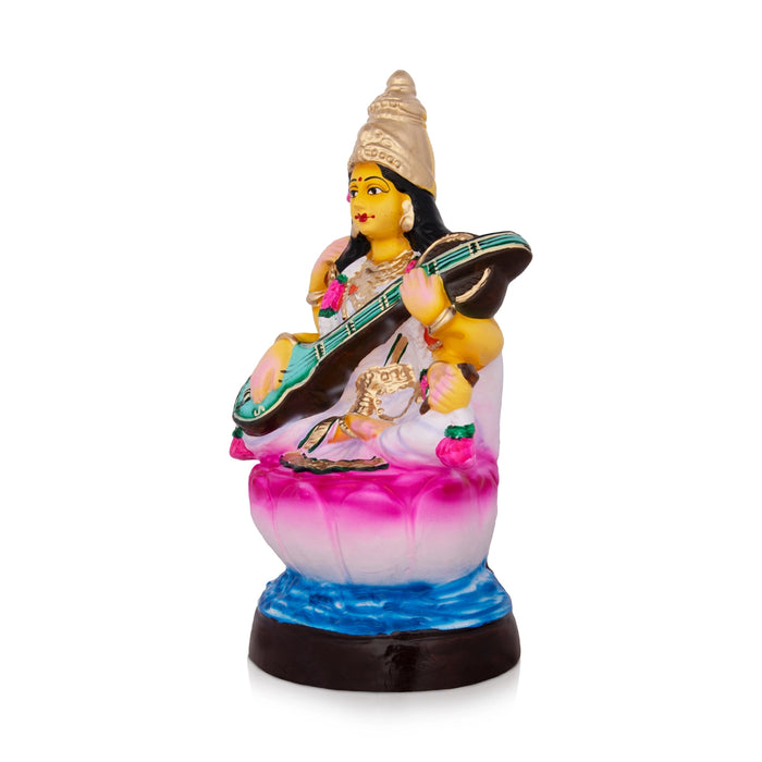 Saraswathi Paper Mache Golu Bommai - 13 x 8 Inches | Giri Golu Doll/ Navaratri Golu Bomma/Gombe/Bommai