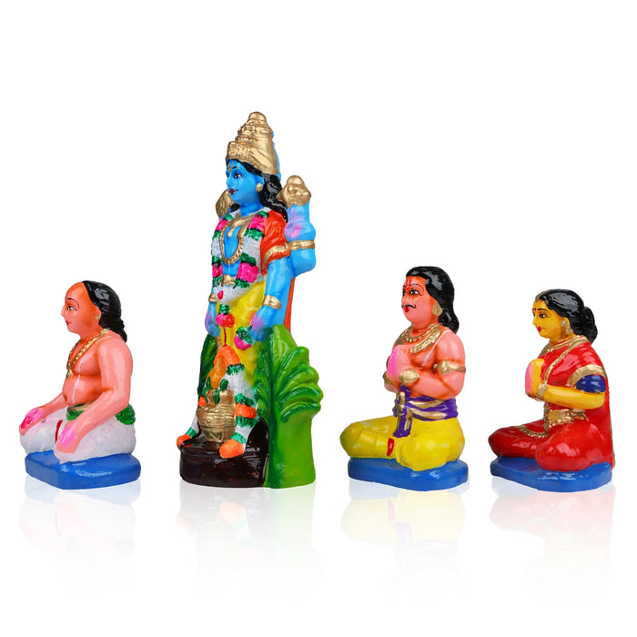 Satyanarayana Idol Pooja Clay Golu Bommai Set - 10 X 5.5 Inches | Navaratri Golu Gombe/ Giri Golu Doll