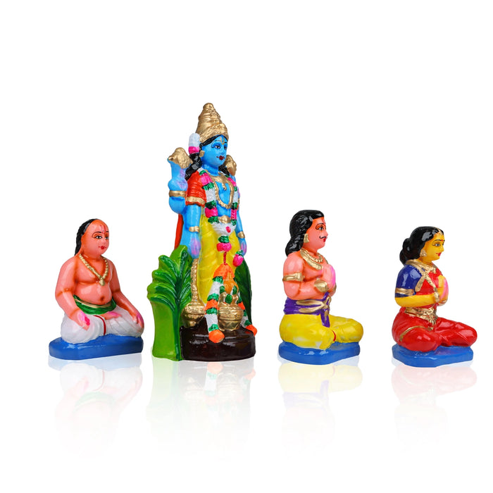 Satyanarayana Idol Pooja Clay Golu Bommai Set - 10 X 5.5 Inches | Navaratri Golu Gombe/ Giri Golu Doll