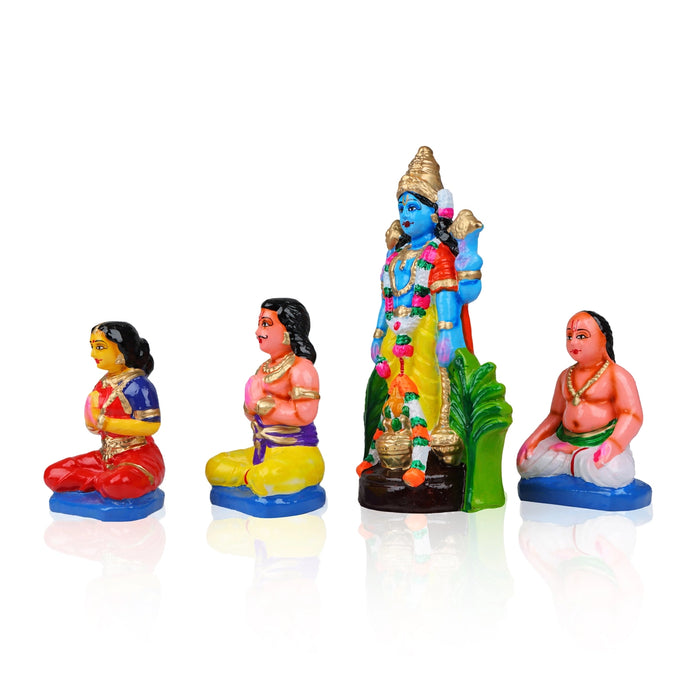 Satyanarayana Idol Pooja Clay Golu Bommai Set - 10 X 5.5 Inches | Navaratri Golu Gombe/ Giri Golu Doll